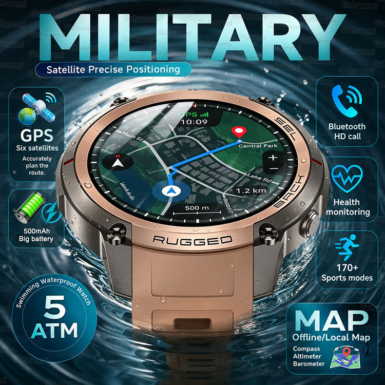 ساعت هوشمند تاکتیکال MILITARY 59 با نقشه آفلاین